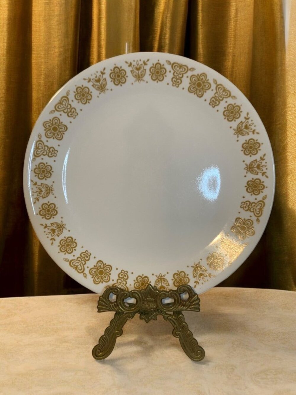 Vintage Corelle Butterfly Gold Dinner Plate Corning USA MCM Cottagecore Floral